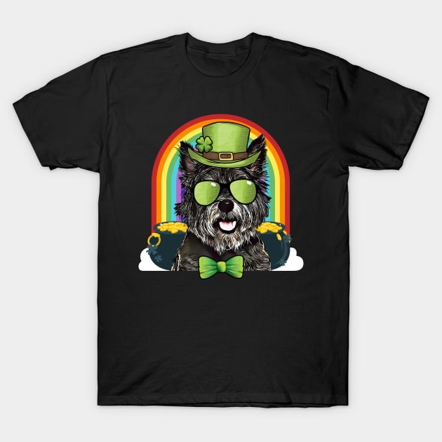 Cairn Terrier Dog Leprechaun Funny St Patricks Day T-Shirt by TheBeardComic